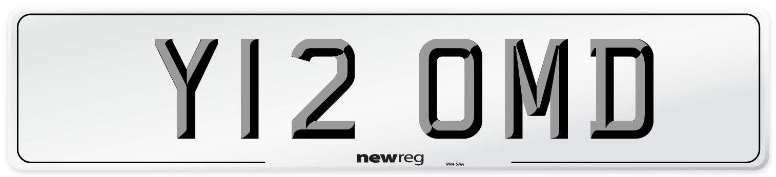 Y12 OMD Number Plate from New Reg